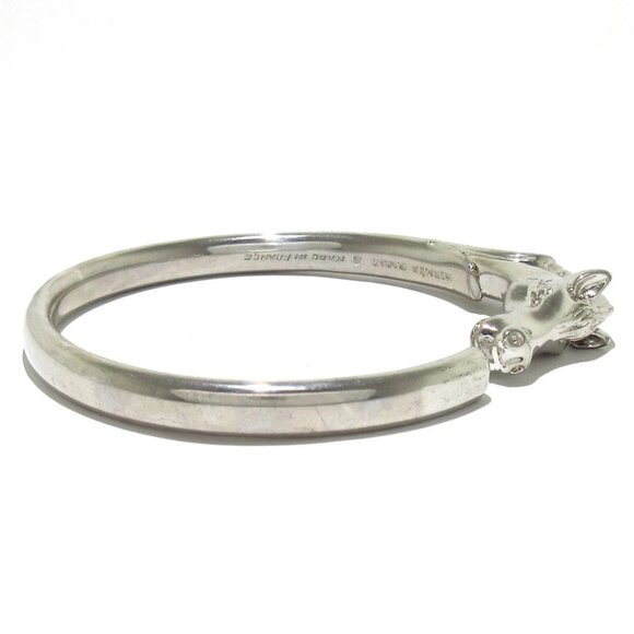 Auth HERMES Schwarzhorse Silver Hardware Bangle - Picture 7 of 7